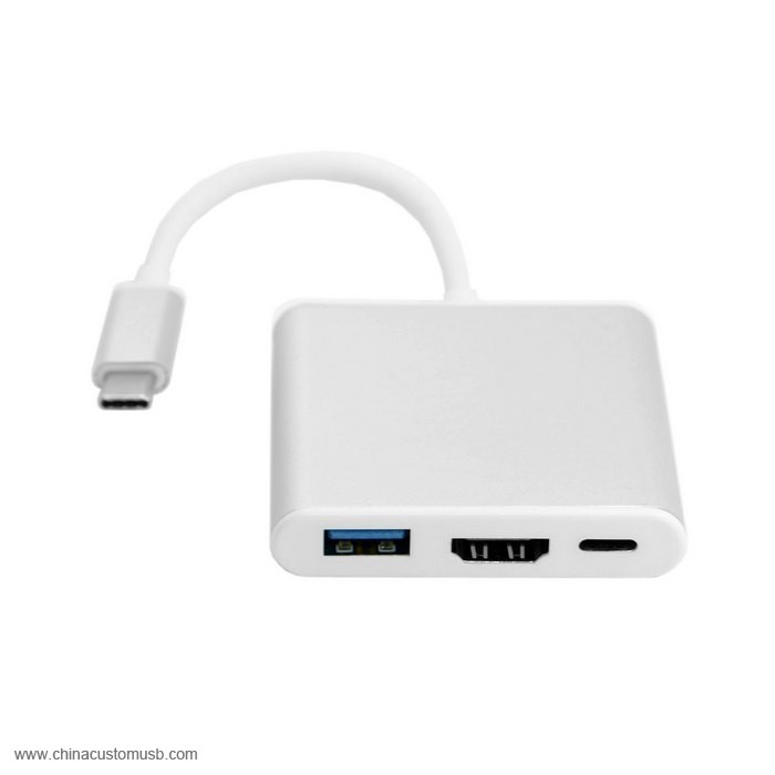 USB-C USB 3.1 Typ C USB OTG a HDMIDigital AV a USB-C Ženské Nabíječka Adaptér 3