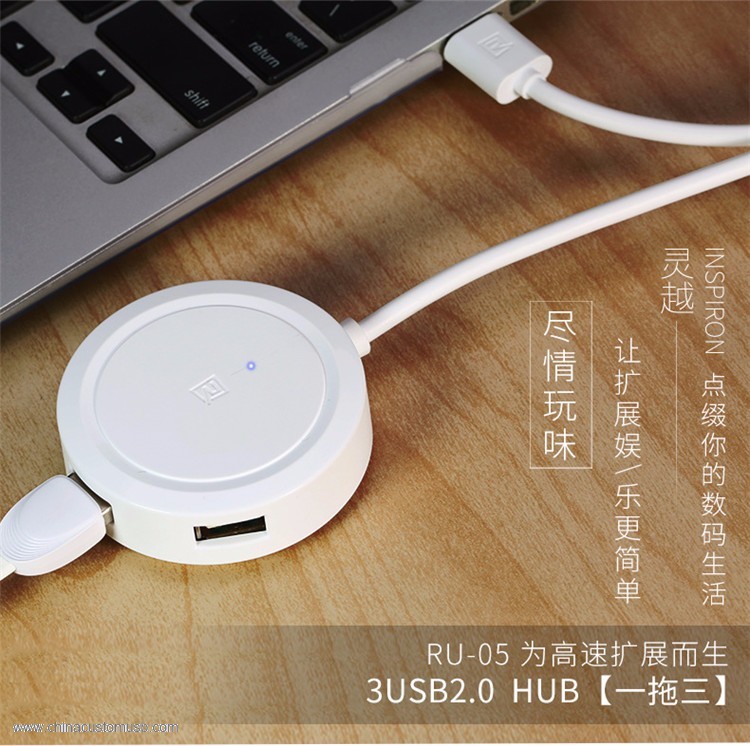 150 cm Alta Velocità Micro Mini 3 Port USB Hub 2.0 4