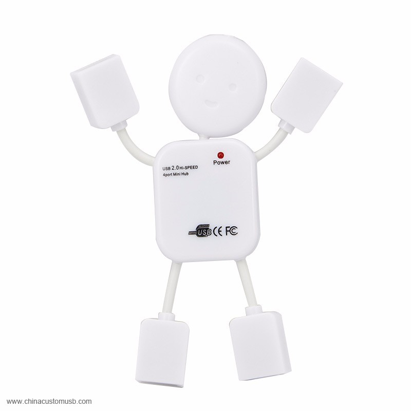 Lovely White Human Shape 2.0 4 port usb hub 2