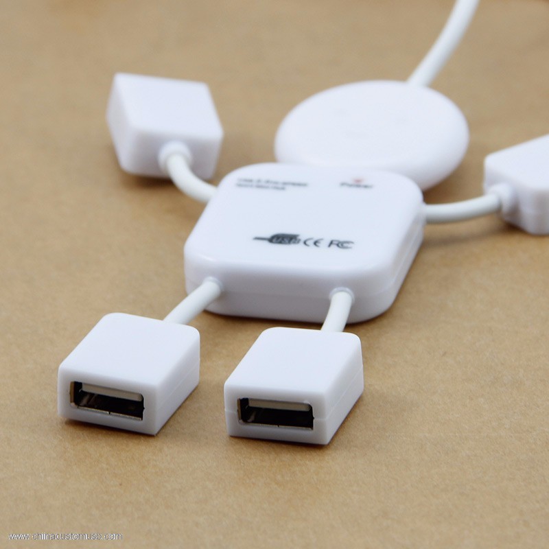 Forma Humana de Encantadora Branco 2,0 4 portas usb hub 3