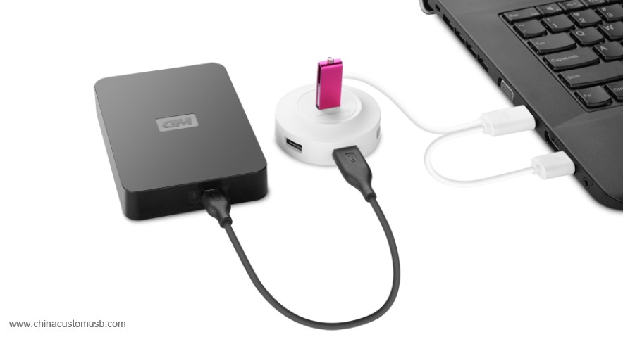 USB 2.0 OTG weißen Hub 4 Ports 3