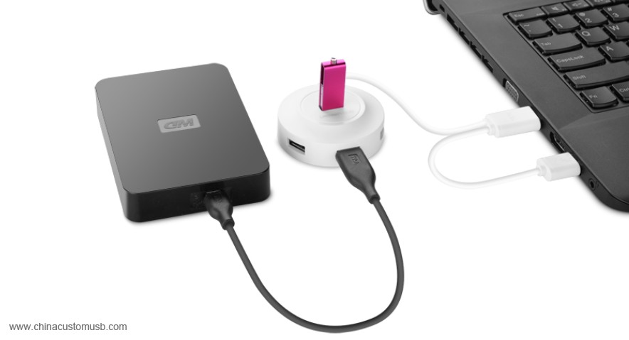 Bianco OTG USB 2.0 Hub 4 Porte 3