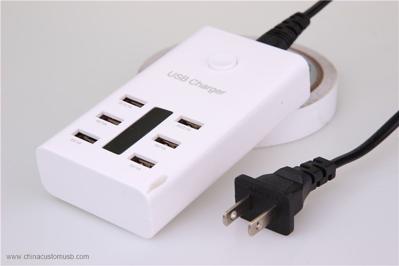 snabbladdning adapter Intelligent Laddning IC multi-function usb laddare 6 portar 4