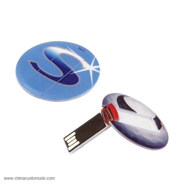 Mini Redondo Forma Cartão USB Flash Drive