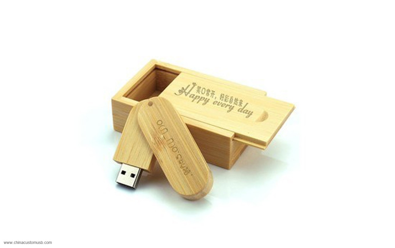 Rotated Kayu USB Flash Drive 2