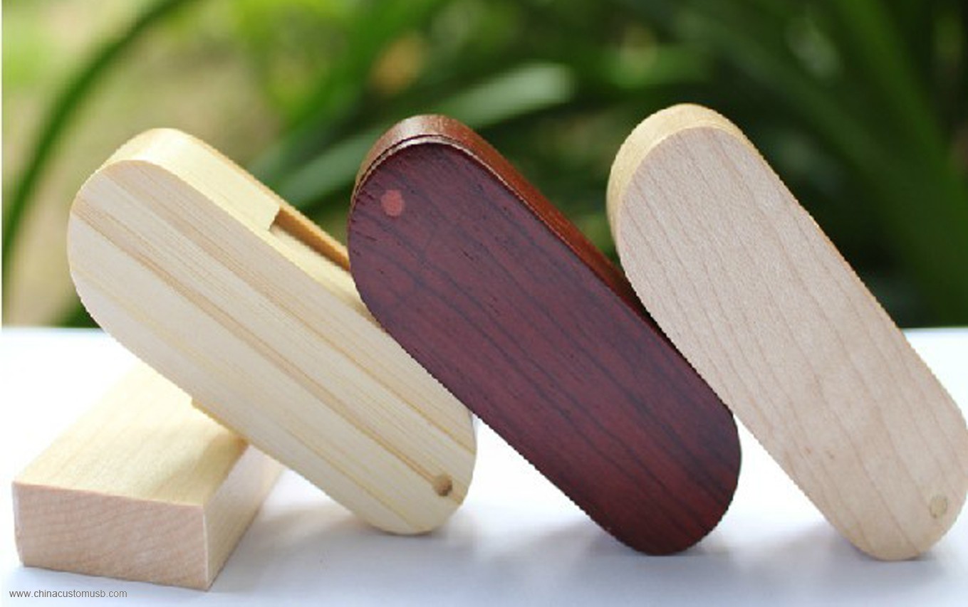 Rotacionada de Madeira USB Flash Drive 3