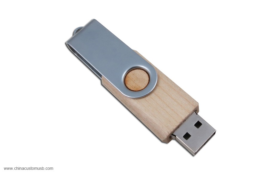 Kayu dan logam Putar USB Disk 3