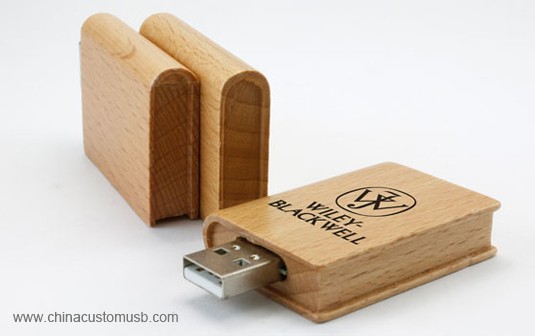  خشبية محرك أقراص محمول USB مع شعار 2 