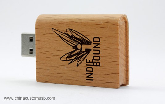  خشبية محرك أقراص محمول USB مع شعار 4 