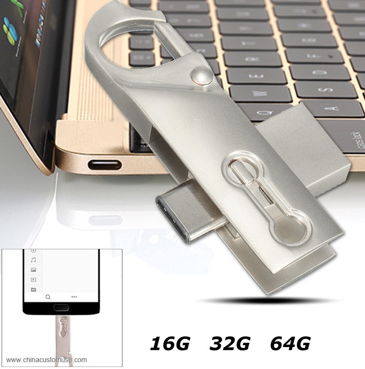 Metal Mosquetão OTG USB Flash Disk 6