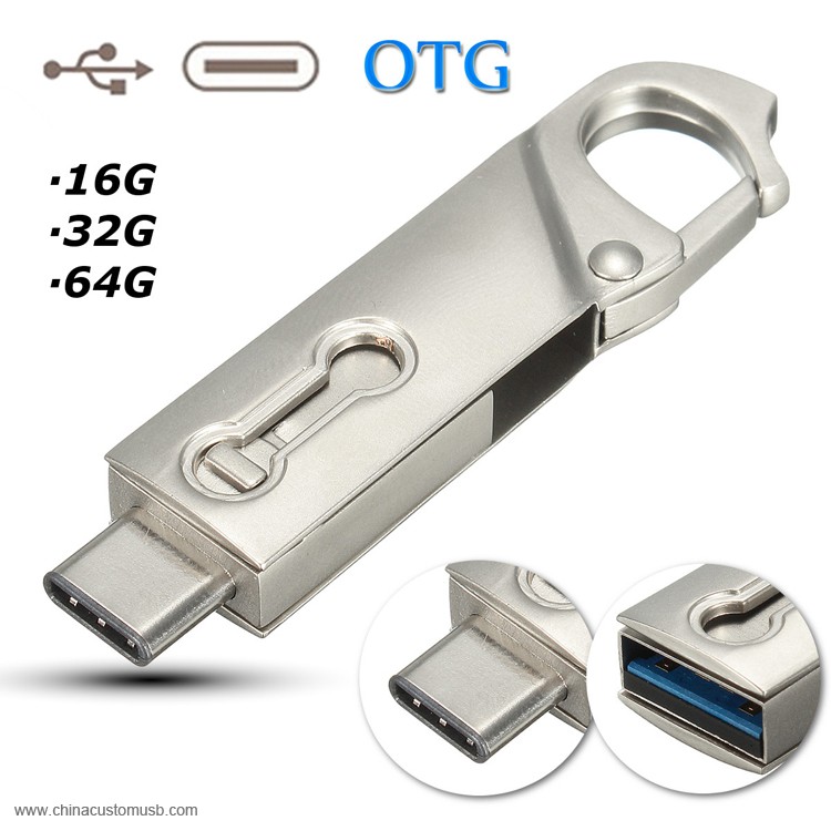 Metal Mosquetão OTG USB Flash Disk 7