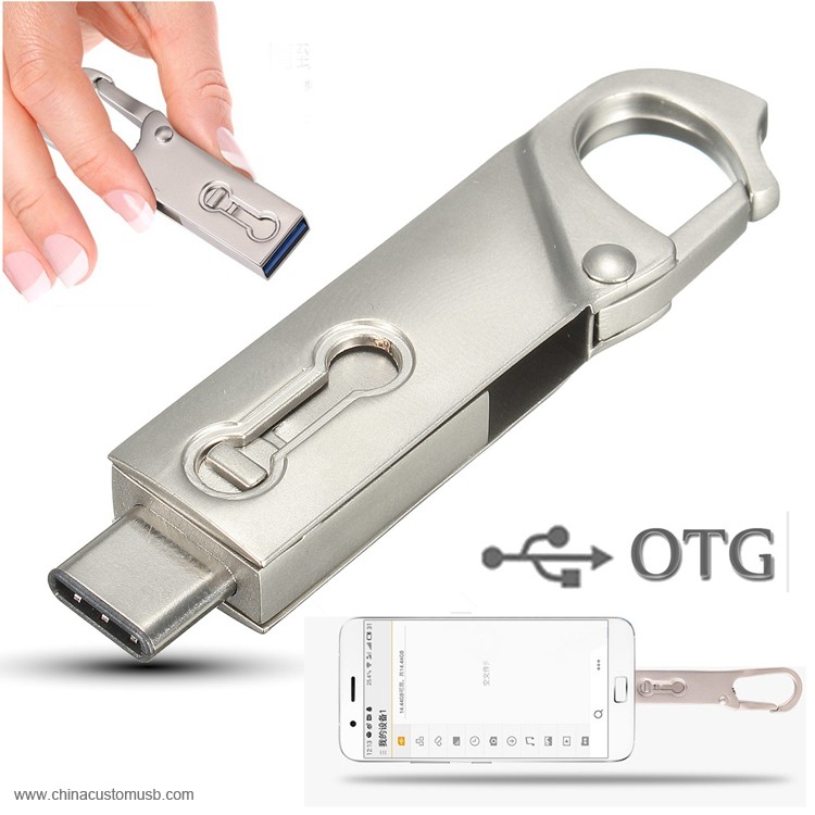 Метал Carabiner OTG USB Флеш-Диск 9