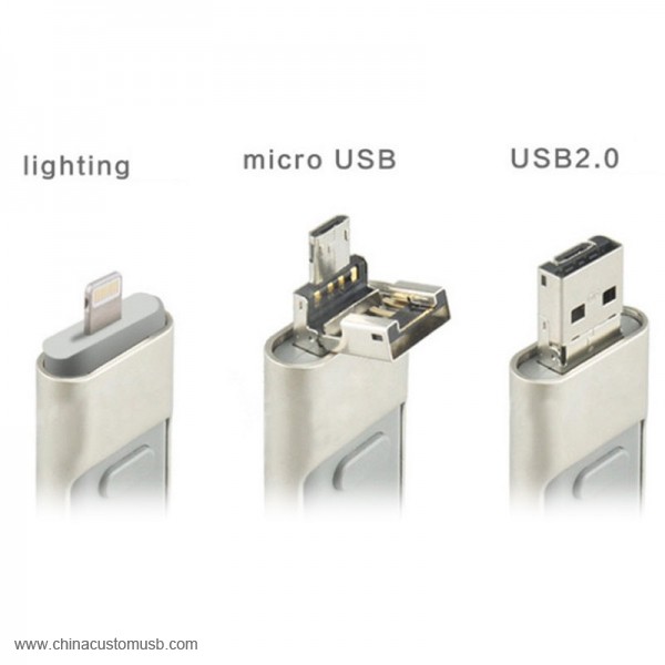 3-in-1 Micro USB Interface Flash Drive HD U-Disk for IOS Android PC 3
