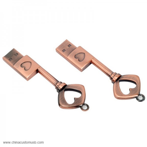 Heart-shaped Chaveiro USB Flash Drive Dourado 4