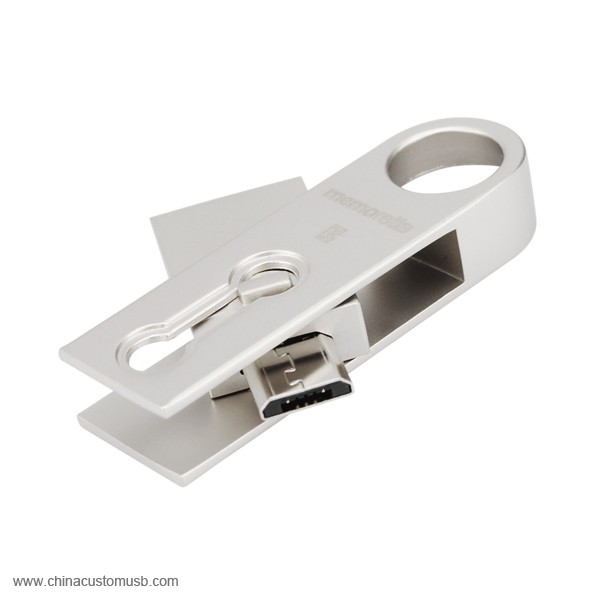 Dysk Flash USB OTG Metalu z Karabińczykiem 4