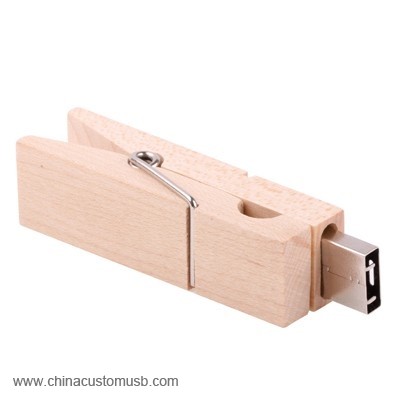 clip in legno usb flash Drive 2