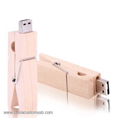 wooden clip usb flash Drive 3