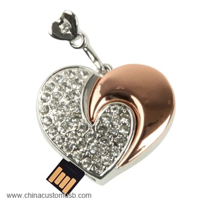 طلا و جواهر قلب USB درایو 2