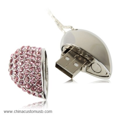 cristallo diamante Cuore Forma USB flash drive 2