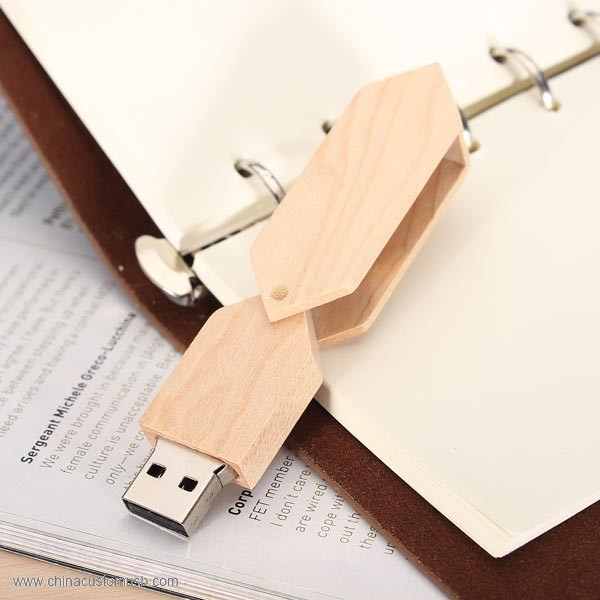 قرص USB روتاتيد خشبية 4
