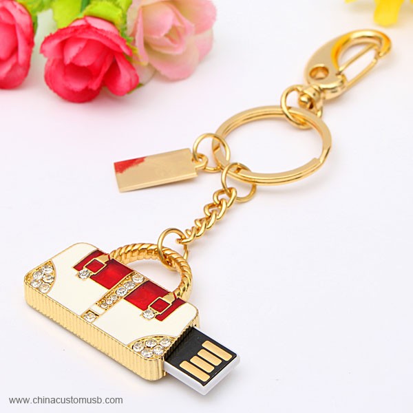  حقيبة مجوهرات سلسلة المفاتيح USB محرك الأقراص 3 