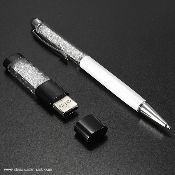 Cristal USB Flash Drive com Touch Screen caneta Esferográfica 3