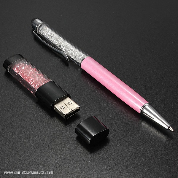 Cristal USB Flash Drive com Touch Screen caneta Esferográfica 4