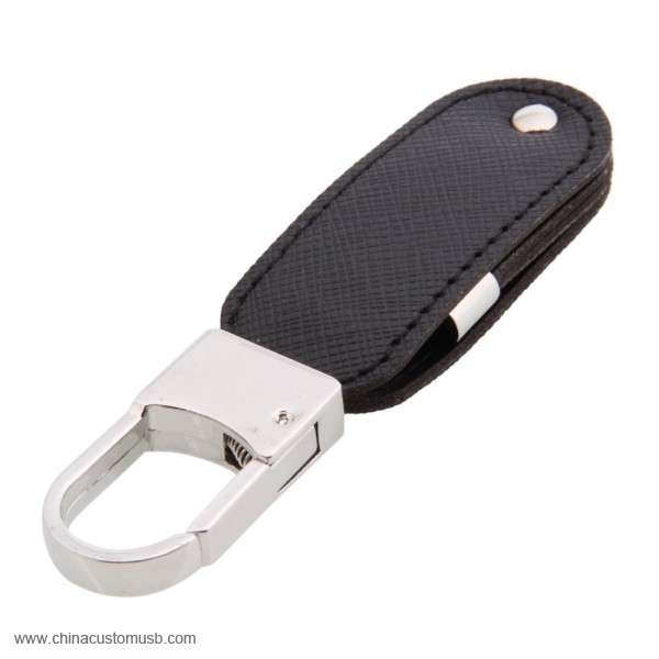 Rotated Keychain Leather USB Flash Drive 2