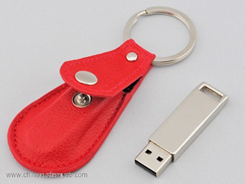  Nyckelring Läder USB Flash Drive 8GB 3