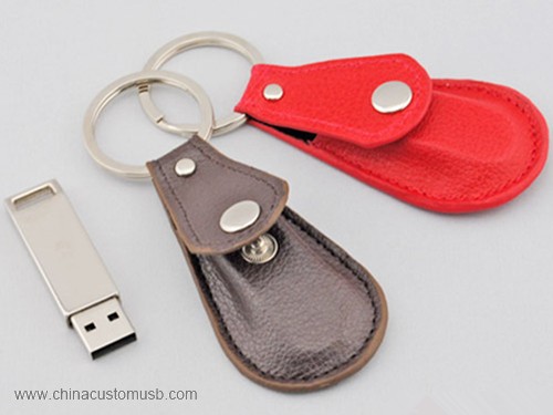  Nøglering Læder USB Flash Drive 8GB 4