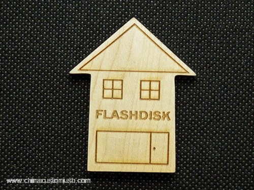 Wooden House shape USB Disk 4