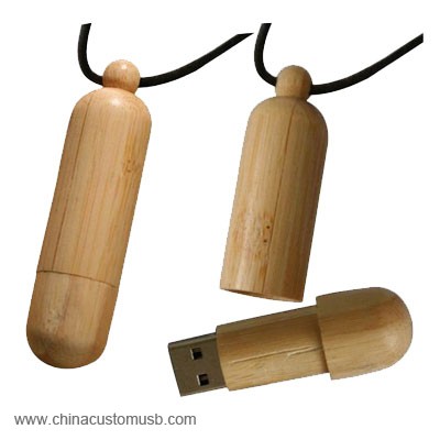 Cylinder wooden USB Flash Drive 2