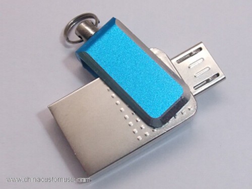 Metal Swivel USB Flash Drive med Nøglering 2