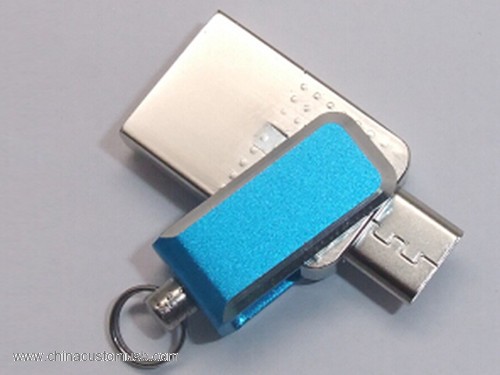 Metal Swivel USB Flash Drive med Nøglering 3