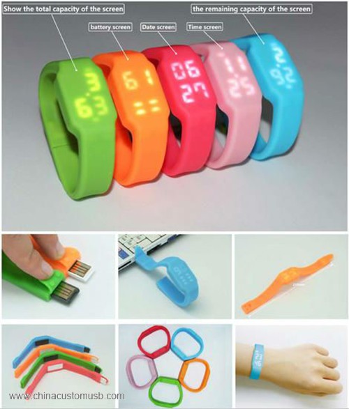 Orologio Bracciale LED USB Flash Disk 4