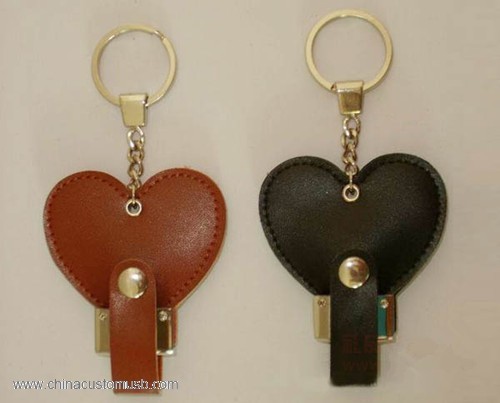 Leather heart shape USB Flash Drive 2