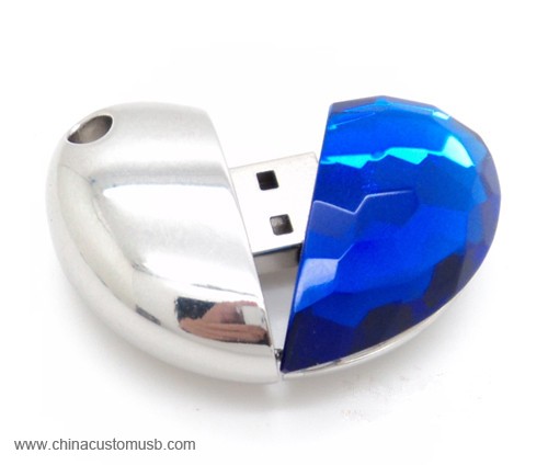 Unidad Flash de USB de Forma de Corazón de Cristal 3