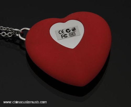  مجوهرات القلب قلادة قرص فلاش USB 3 