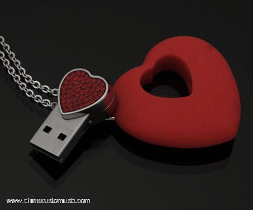 Smycken Hjärta Halsband USB Blixt Bricka 4