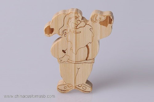 Wooden Christmas Santa USB Flash Disk 2