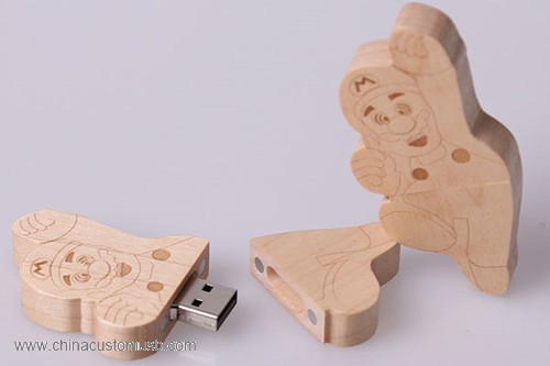 Madera Navidad Santa USB Flash Disk 3