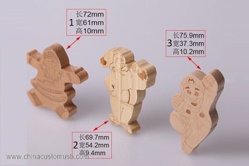 Legno Natale Santa USB Flash Disk 4