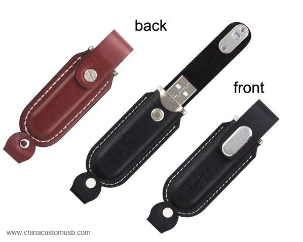 Leather USB Stick With Clasp 3