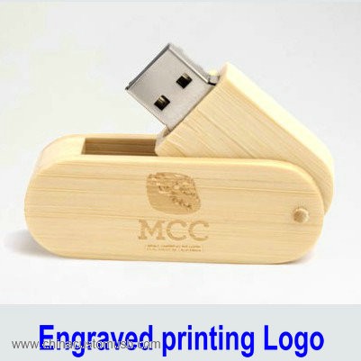 Wooden Swivel USB Flash Drive 2