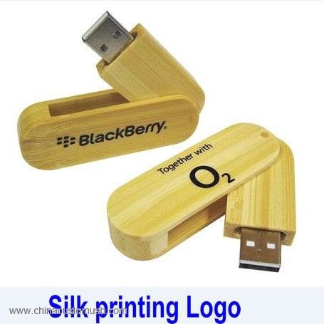 Madera Giratorio USB Flash Drive 3